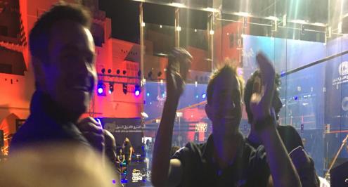 فيديو .. مدير بطولات اتحاد المحترفين للاسكواش يرقص احتفالا بهدفي صلاح في روما